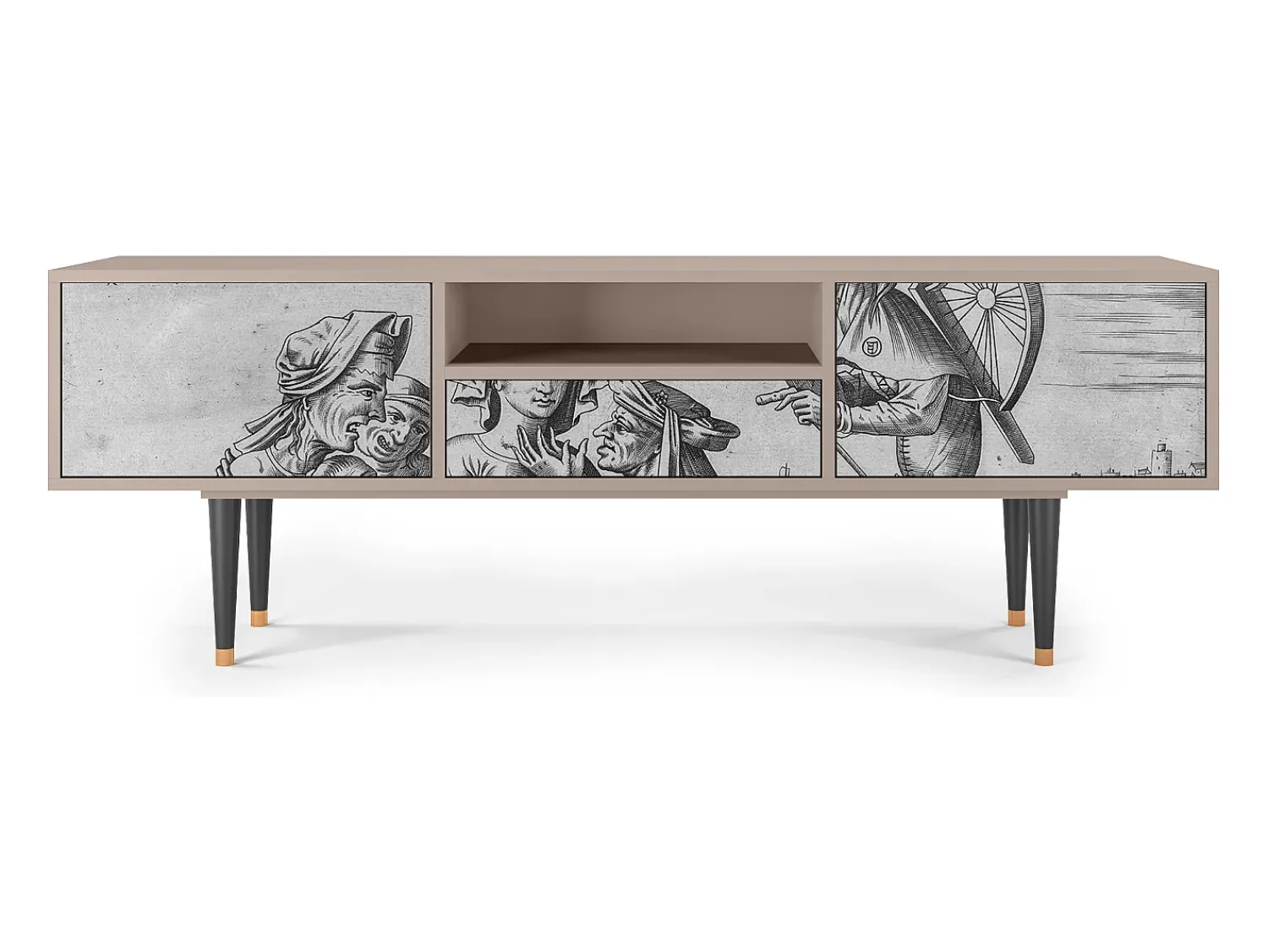 Móvel De Tv* Mueble de TV - 170х59х41 cm - T6 - Blau Schuyte, Latte Bege