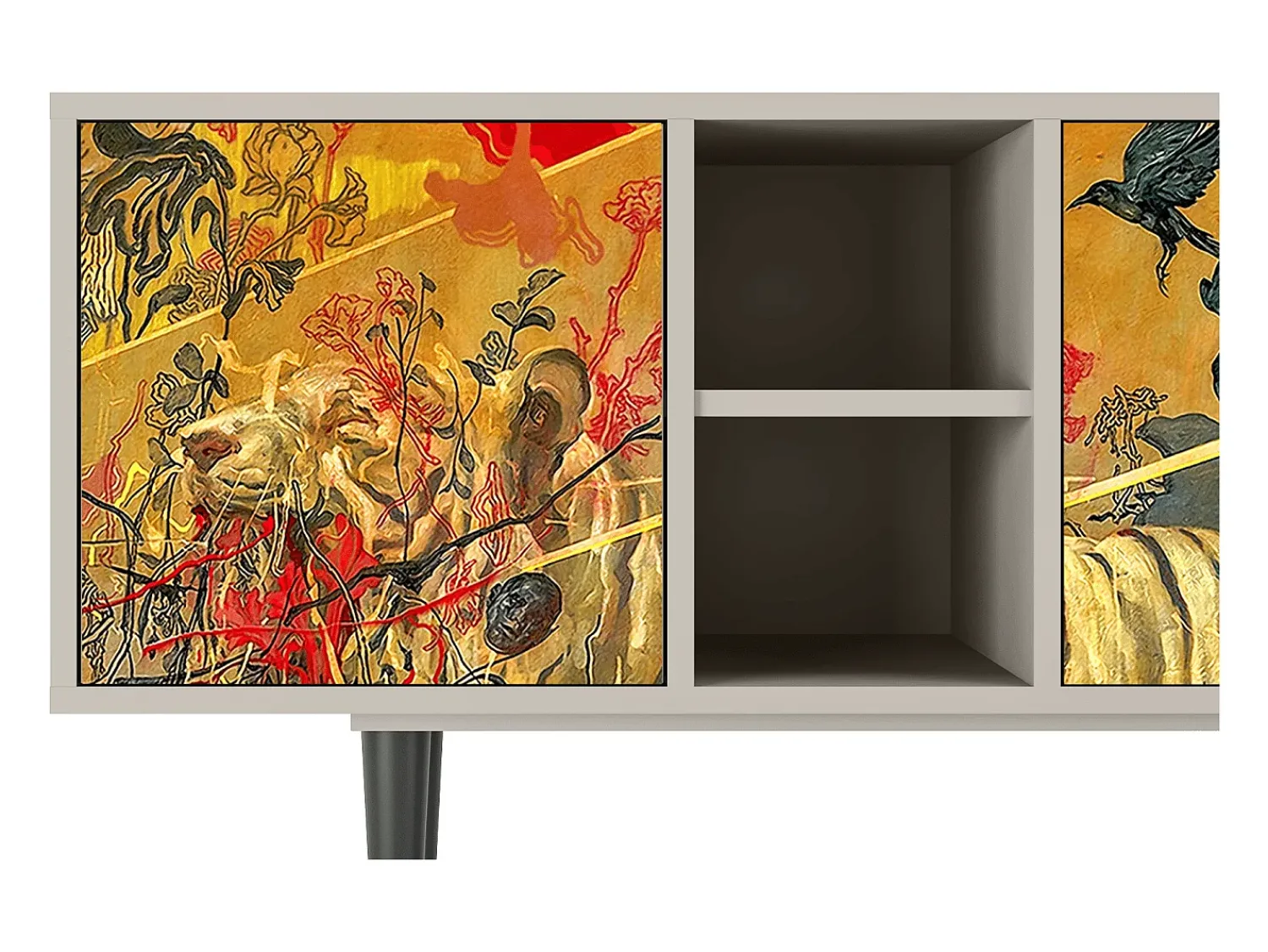 Discount Mueble de TV - 150х69х41 cm - T5 - Blood by James Jean, Areia Bege