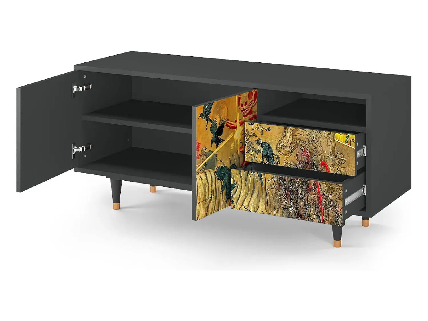 Best Mueble de TV - 125х56х41 cm - T7 - Blood by James Jean, Antracite Cinza antracite