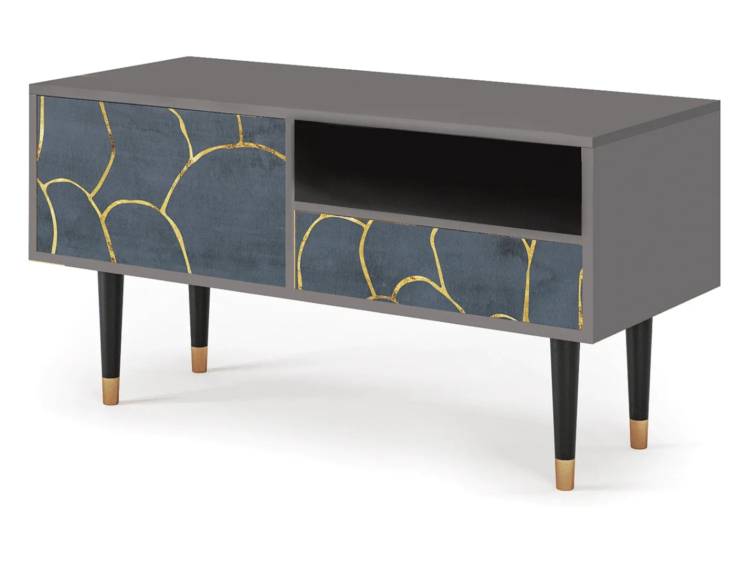 Mueble de TV - 115х59х48 cm - T3 - Blue Lagoon, Cinza^ Móvel De Tv