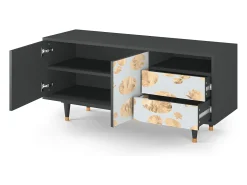 Móvel De Tv| Mueble de TV - 125х56х41 cm - T7 - Blue Giraffe, Antracite Cinza antracite