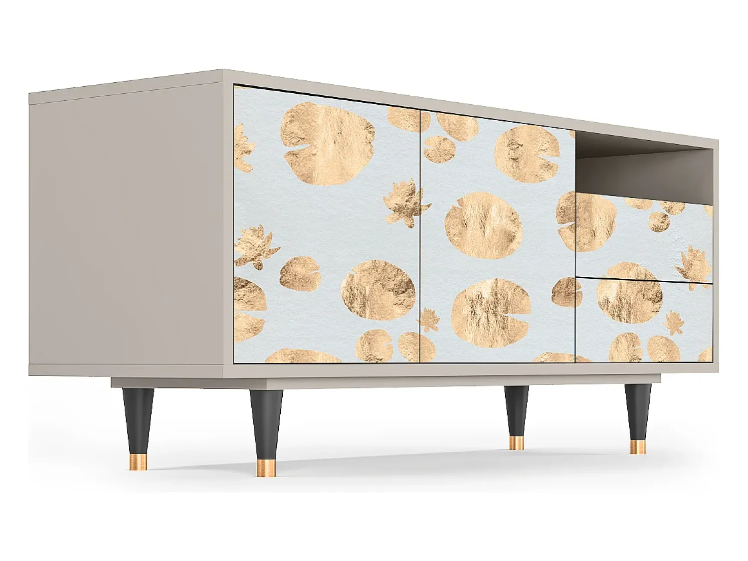 Móvel De Tv* Mueble de TV - 125х56х41 cm - T7 - Blue Giraffe, Areia Bege