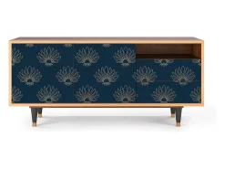 Móvel De Tv* Mueble de TV - 125х56х41 cm - T7 - Blue Lotus, Nogueira Castanho