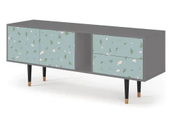Móvel De Tv* Mueble de TV - 170х69х48 cm - T1 - Blue Drops, Cinza Cinzento