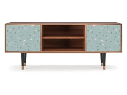 Móvel De Tv| Mueble de TV - 170х69х48 cm - T2 - Blue Drops, Nogueira Castanho