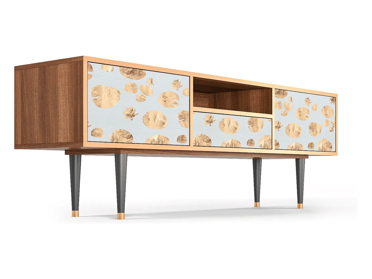 Móvel De Tv| Mueble de TV - 170х59х41 cm - T6 - Blue Giraffe, Nogueira Castanho