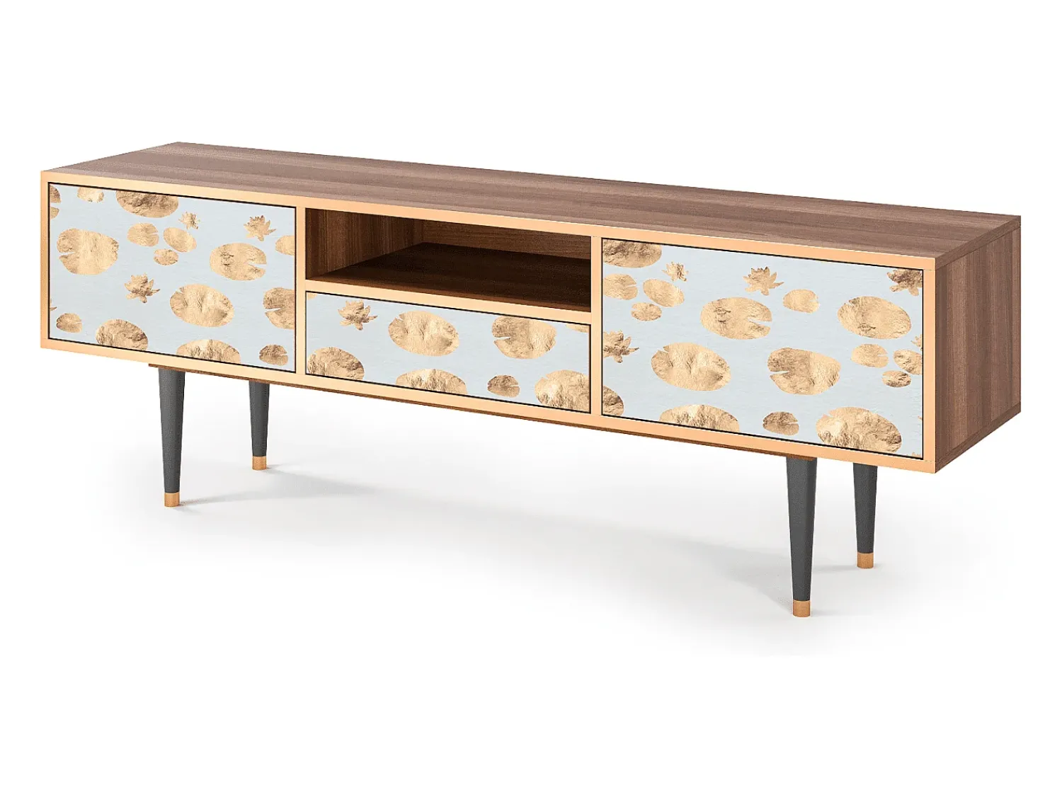Móvel De Tv| Mueble de TV - 170х59х41 cm - T6 - Blue Giraffe, Nogueira Castanho