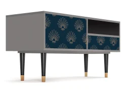 Móvel De Tv* Mueble de TV - 115х59х48 cm - T3 - Blue Lotus, Cinza Cinzento