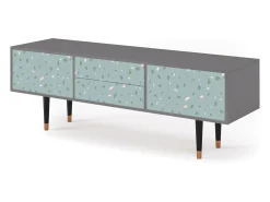 Móvel De Tv| Mueble de TV - 170х59х48 cm - T4 - Blue Drops, Cinza Cinzento