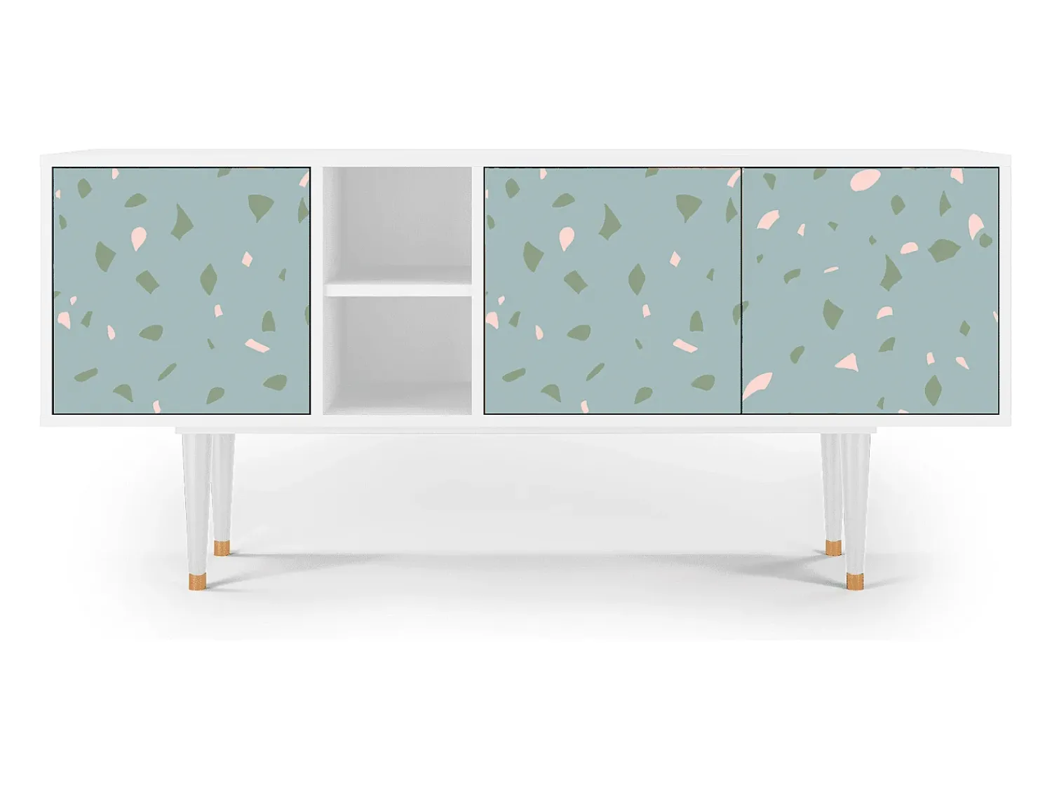 Mueble de TV - 150х69х41 cm - T5 - Blue Drops, Branco^ Móvel De Tv