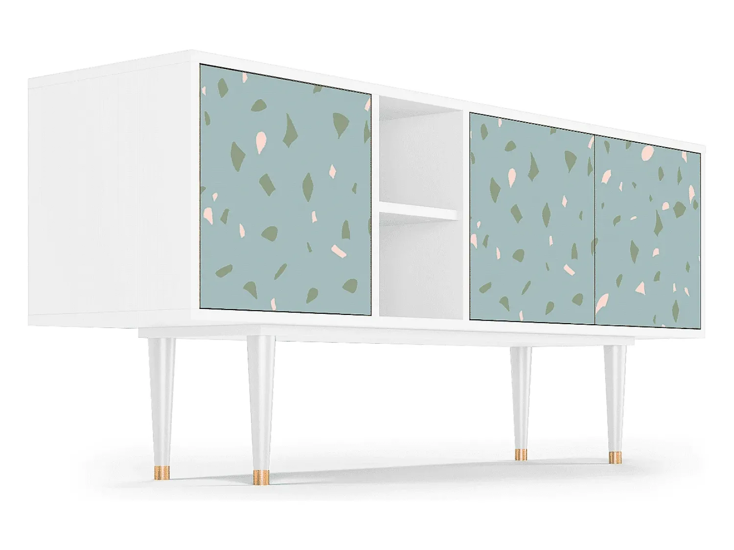 Mueble de TV - 150х69х41 cm - T5 - Blue Drops, Branco^ Móvel De Tv