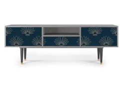 Móvel De Tv| Mueble de TV - 170х59х41 cm - T6 - Blue Lotus, Cinza Cinzento