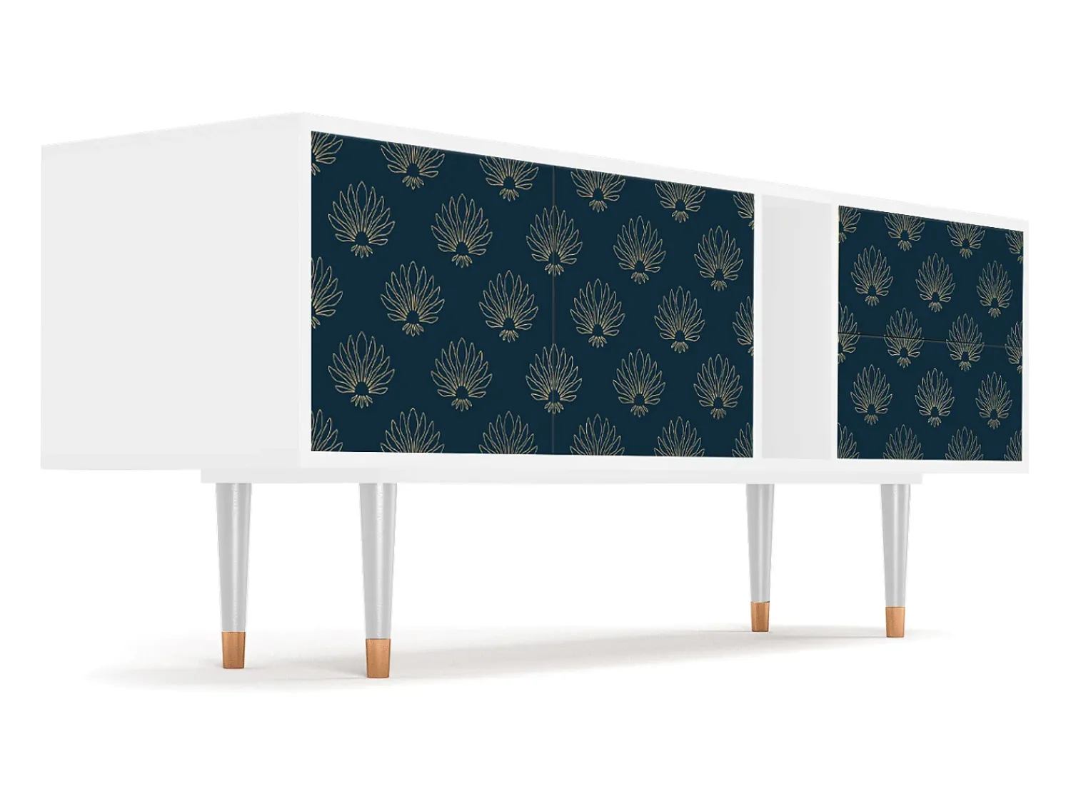 Hot Mueble de TV - 170х69х48 cm - T1 - Blue Lotus, Branco Bege