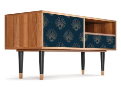 Móvel De Tv* Mueble de TV - 115х59х48 cm - T3 - Blue Lotus, Nogueira Castanho