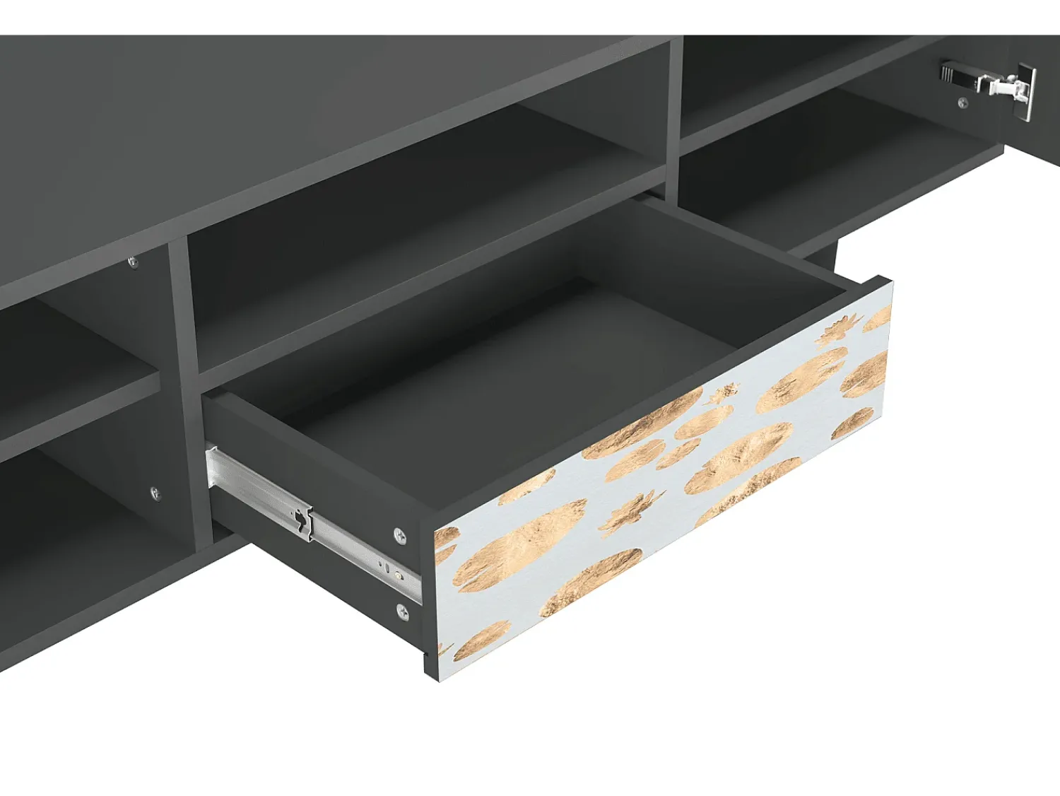Móvel De Tv| Mueble de TV - 170х59х41 cm - T6 - Blue Giraffe, Antracite Cinza antracite