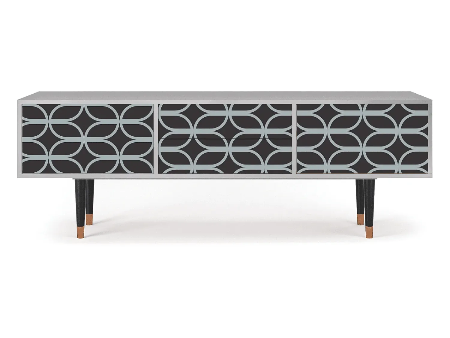 Móvel De Tv* Mueble de TV - 170х59х48 cm - T4 - Braided Blue, Cinza Cinzento