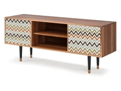 Móvel De Tv| Mueble de TV - 170х69х48 cm - T2 - Bright Ripple, Nogueira Castanho