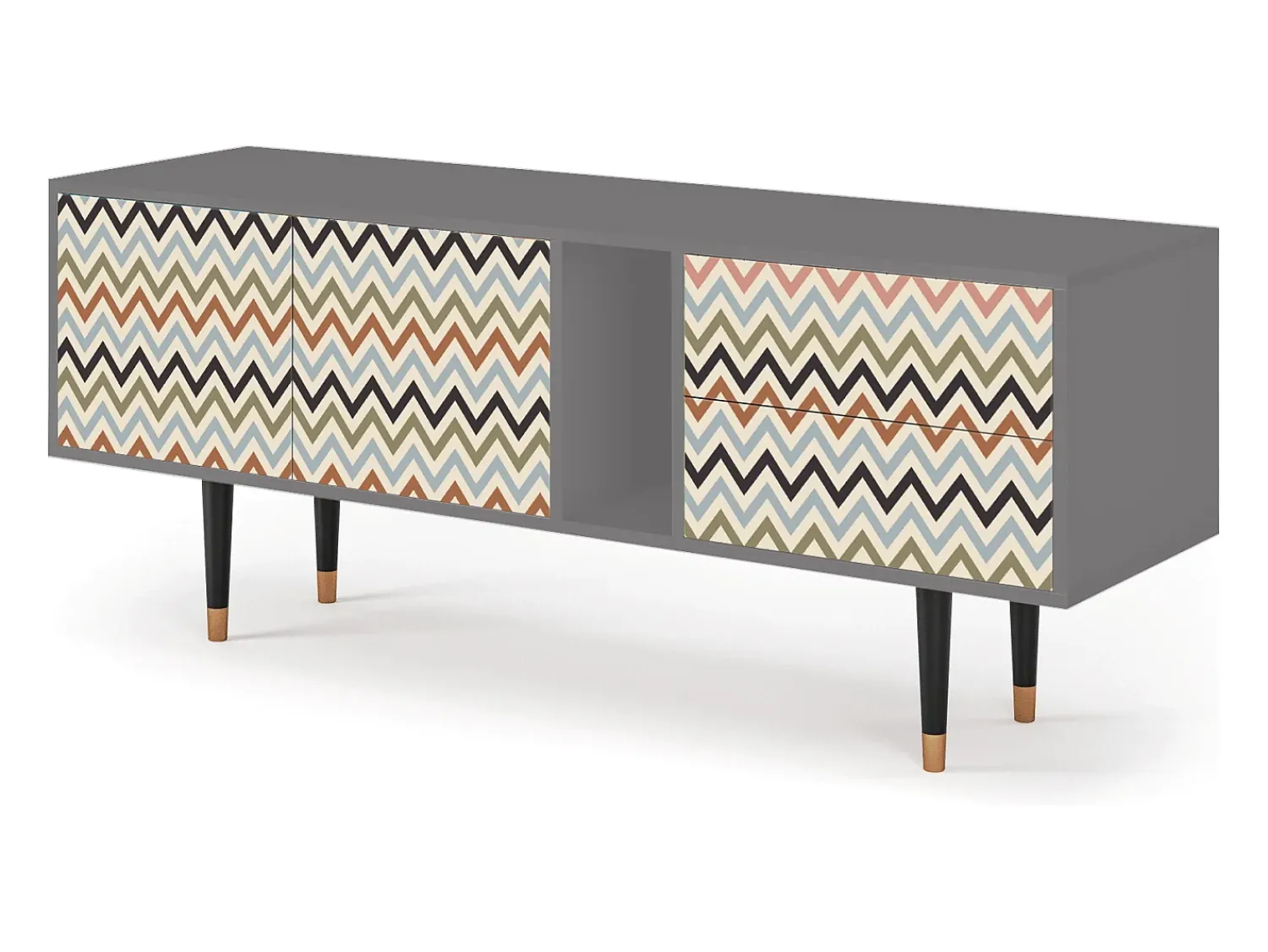 Mueble de TV - 170х69х48 cm - T1 - Bright Ripple, Cinza^ Móvel De Tv