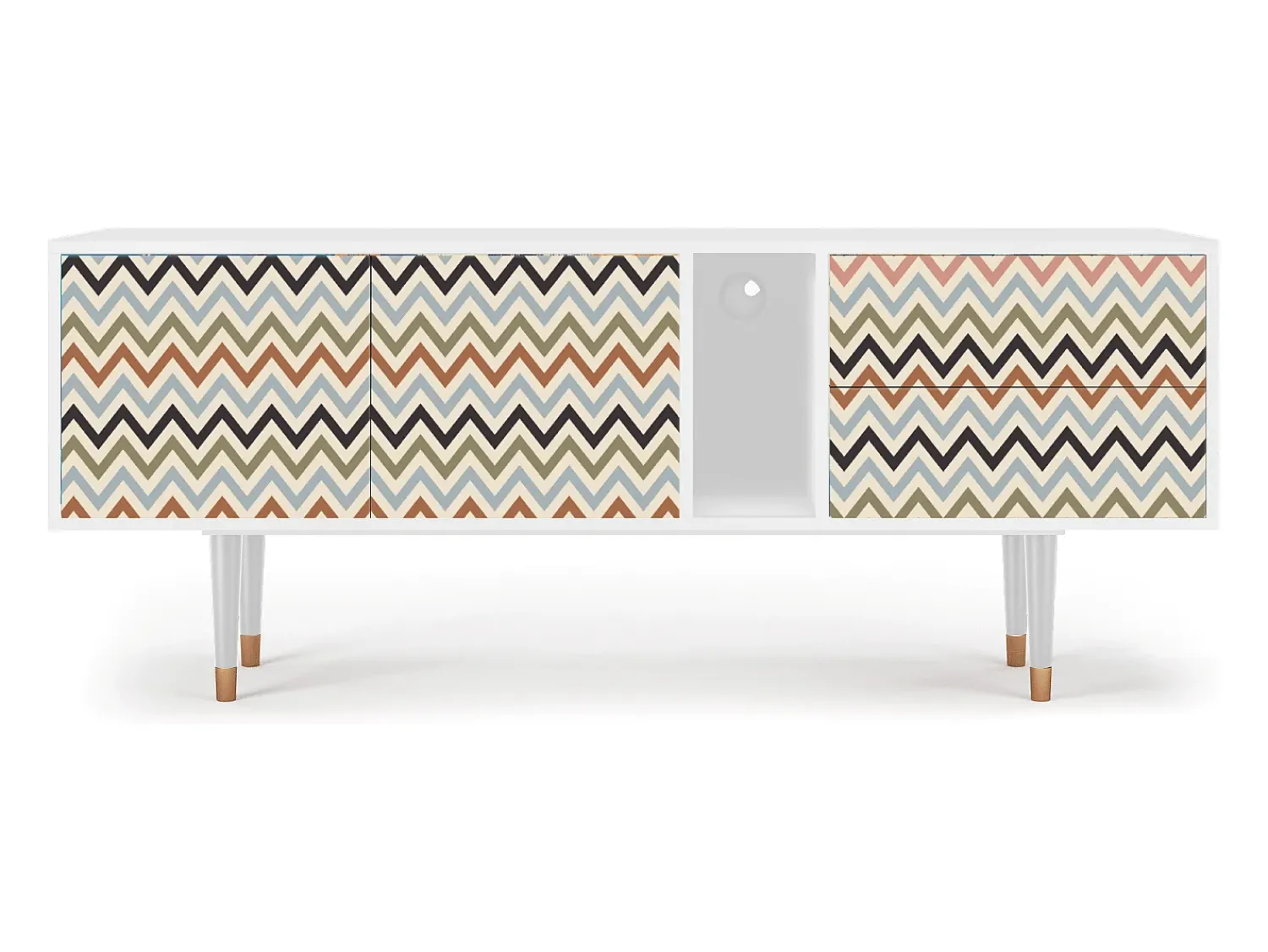 Clearance Mueble de TV - 170х69х48 cm - T1 - Bright Ripple, Branco Bege