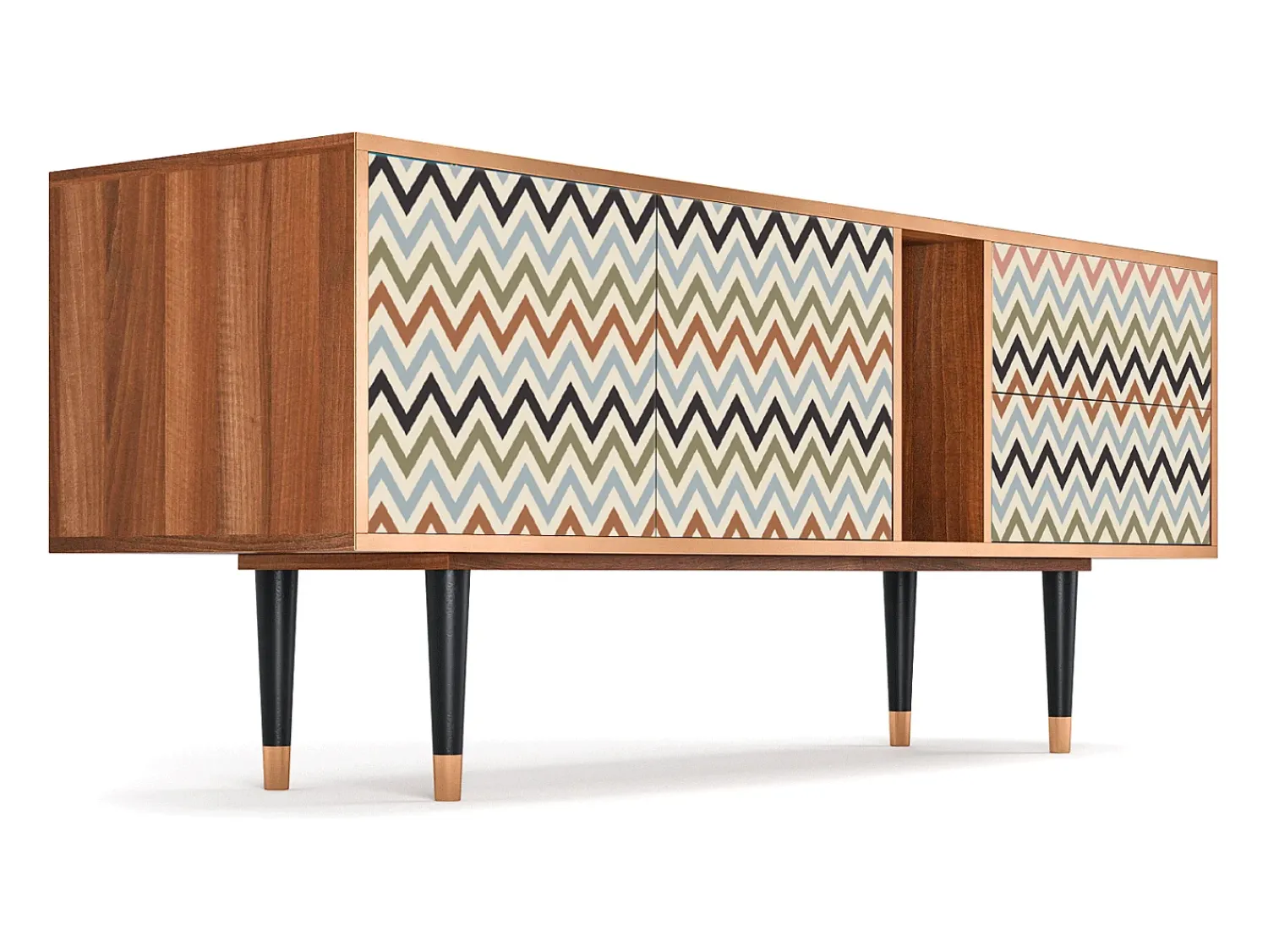 Hot Mueble de TV - 170х69х48 cm - T1 - Bright Ripple, Nogueira Castanho