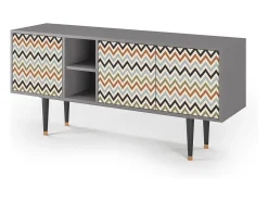 Móvel De Tv| Mueble de TV - 150х69х41 cm - T5 - Bright Ripple, Cinza Cinzento