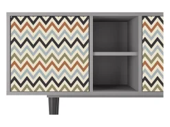 Móvel De Tv| Mueble de TV - 150х69х41 cm - T5 - Bright Ripple, Cinza Cinzento