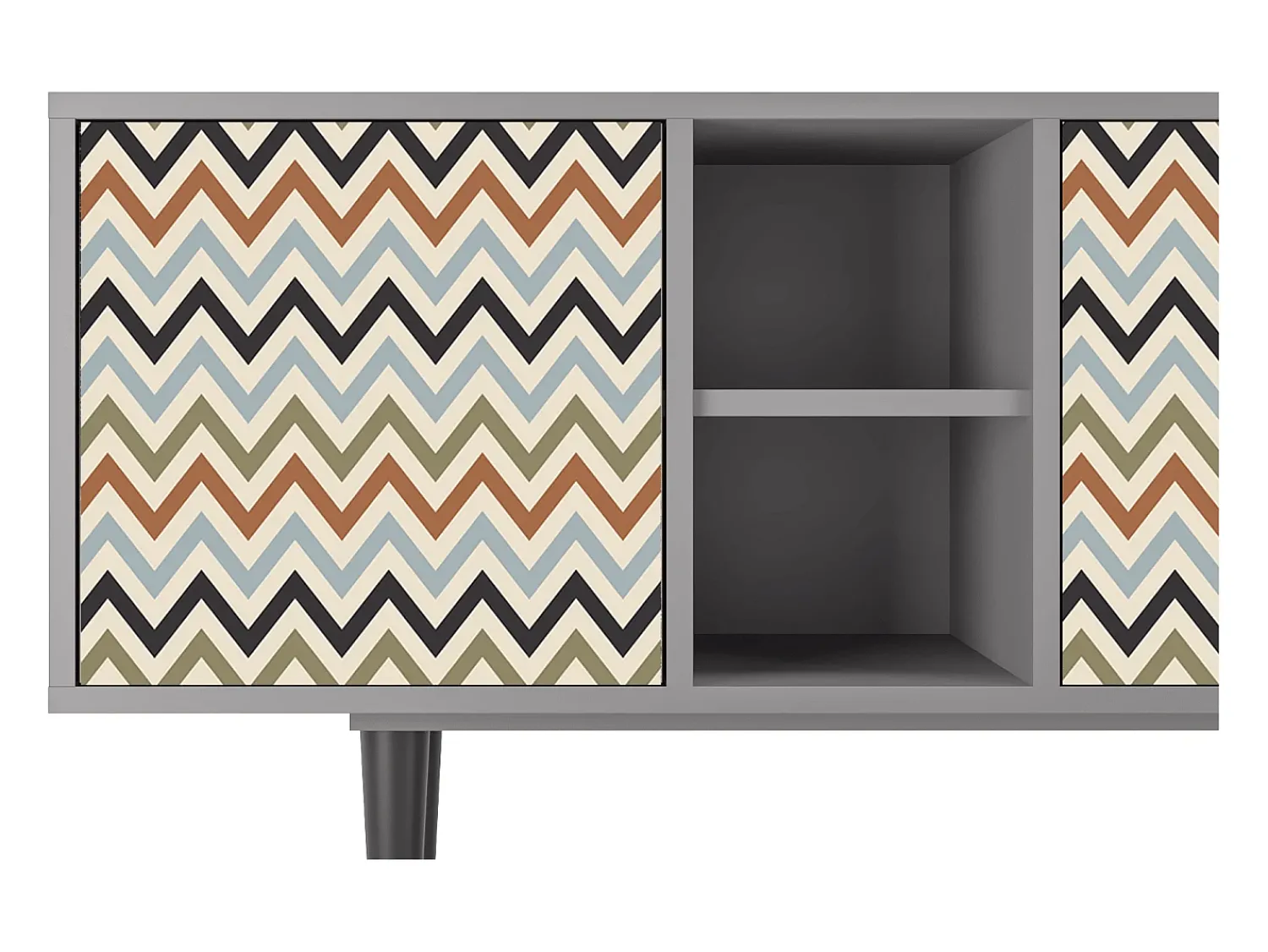 Móvel De Tv| Mueble de TV - 150х69х41 cm - T5 - Bright Ripple, Cinza Cinzento