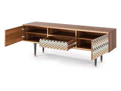 Móvel De Tv* Mueble de TV - 170х59х41 cm - T6 - Bright Ripple, Nogueira Castanho