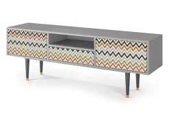 Móvel De Tv* Mueble de TV - 170х59х41 cm - T6 - Bright Ripple, Cinza Cinzento