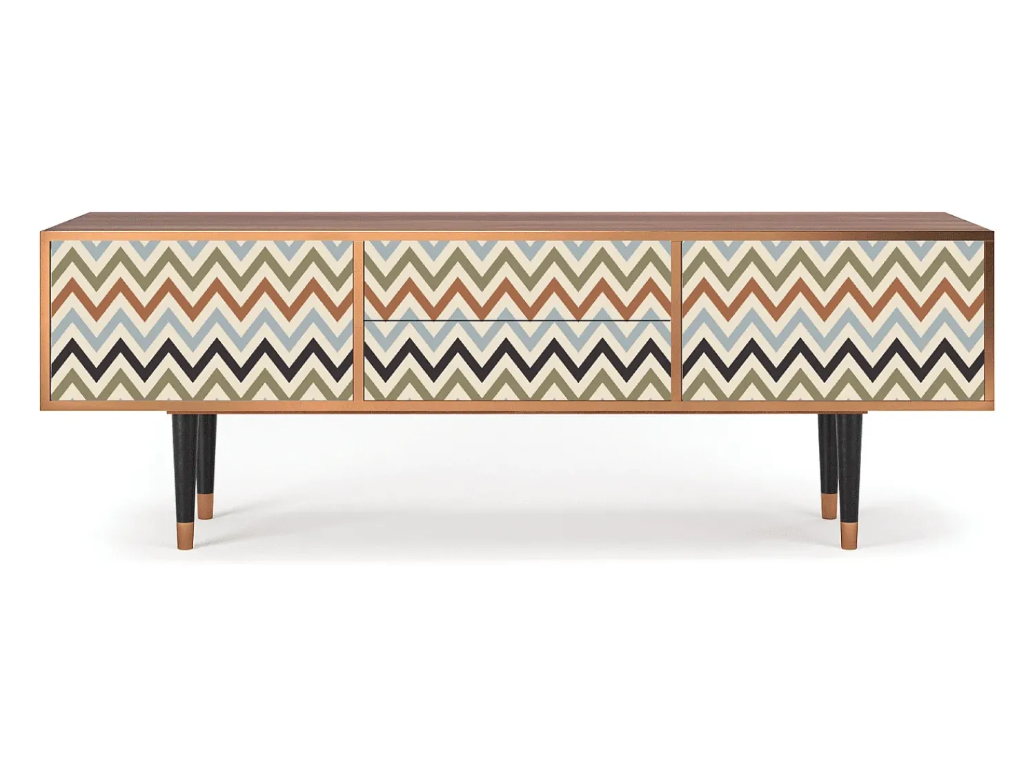 Móvel De Tv* Mueble de TV - 170х59х48 cm - T4 - Bright Ripple, Nogueira Castanho