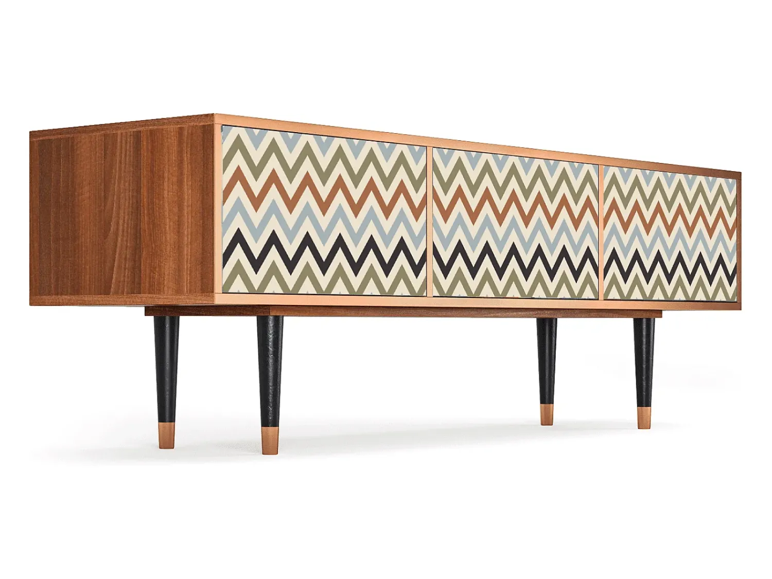 Móvel De Tv* Mueble de TV - 170х59х48 cm - T4 - Bright Ripple, Nogueira Castanho