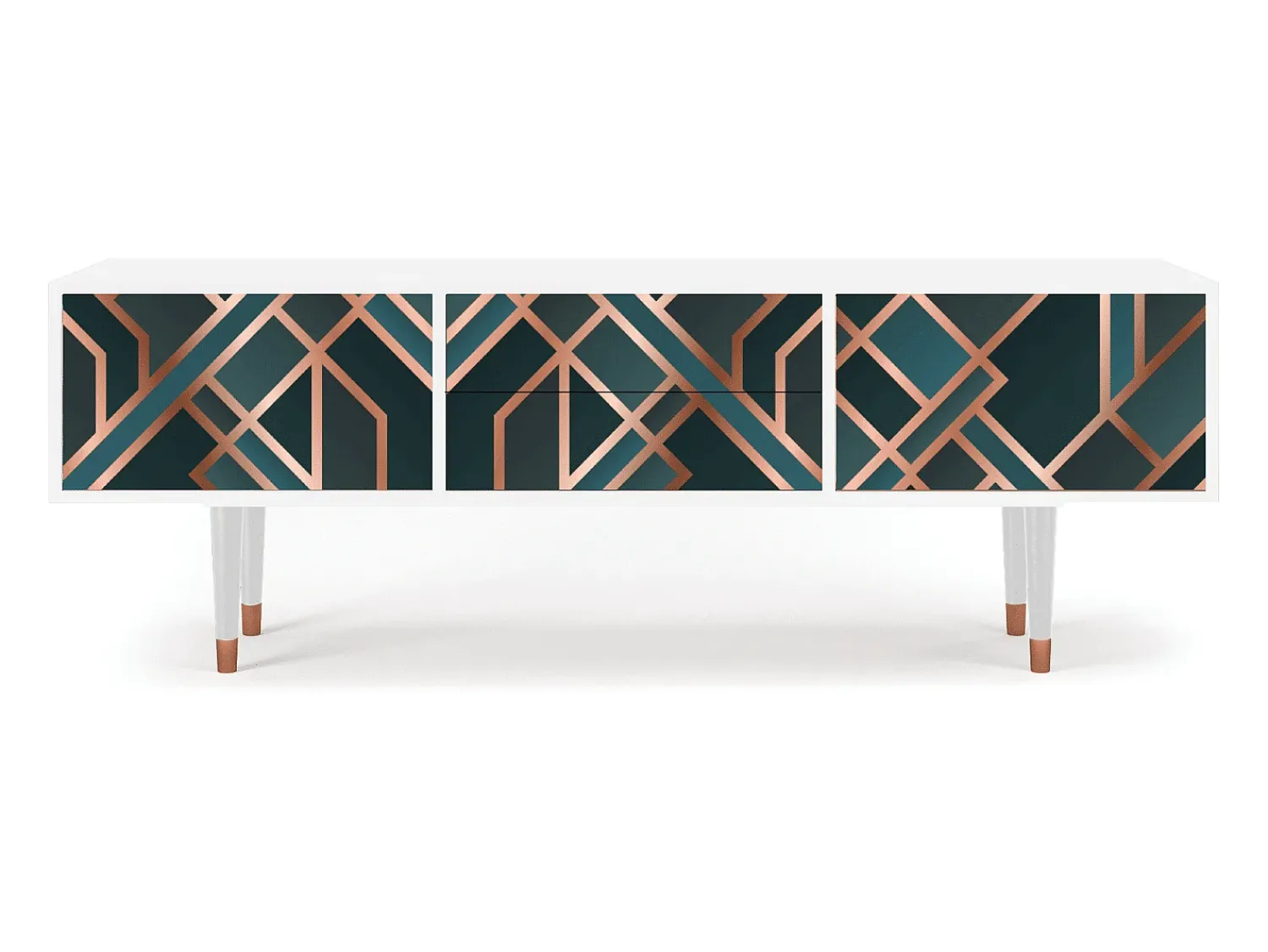 Móvel De Tv* Mueble de TV - 170х59х48 cm - T4 - Bronze Crossroad, Branco Bege