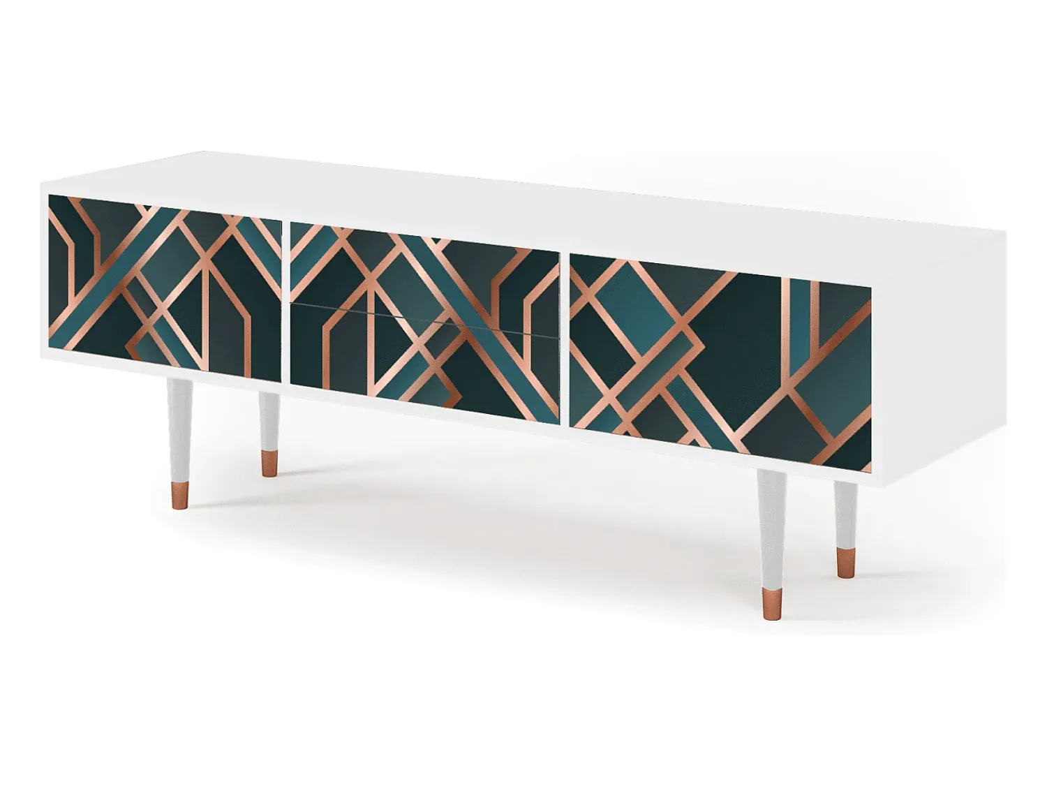 Móvel De Tv* Mueble de TV - 170х59х48 cm - T4 - Bronze Crossroad, Branco Bege