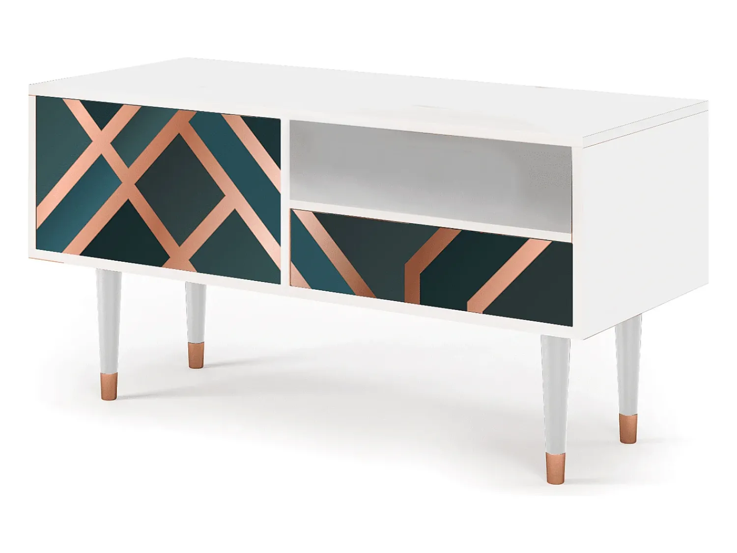 Mueble de TV - 115х59х48 cm - T3 - Bronze Crossroad, Branco^ Móvel De Tv