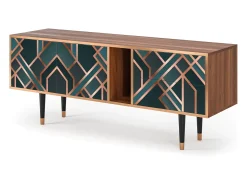 Móvel De Tv| Mueble de TV - 170х69х48 cm - T1 - Bronze Crossroad, Nogueira Castanho