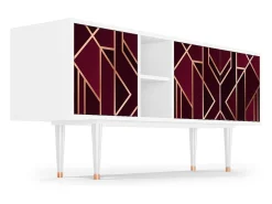 Best Mueble de TV - 150х69х41 cm - T5 - Burgundy Jewelery, Branco Bege