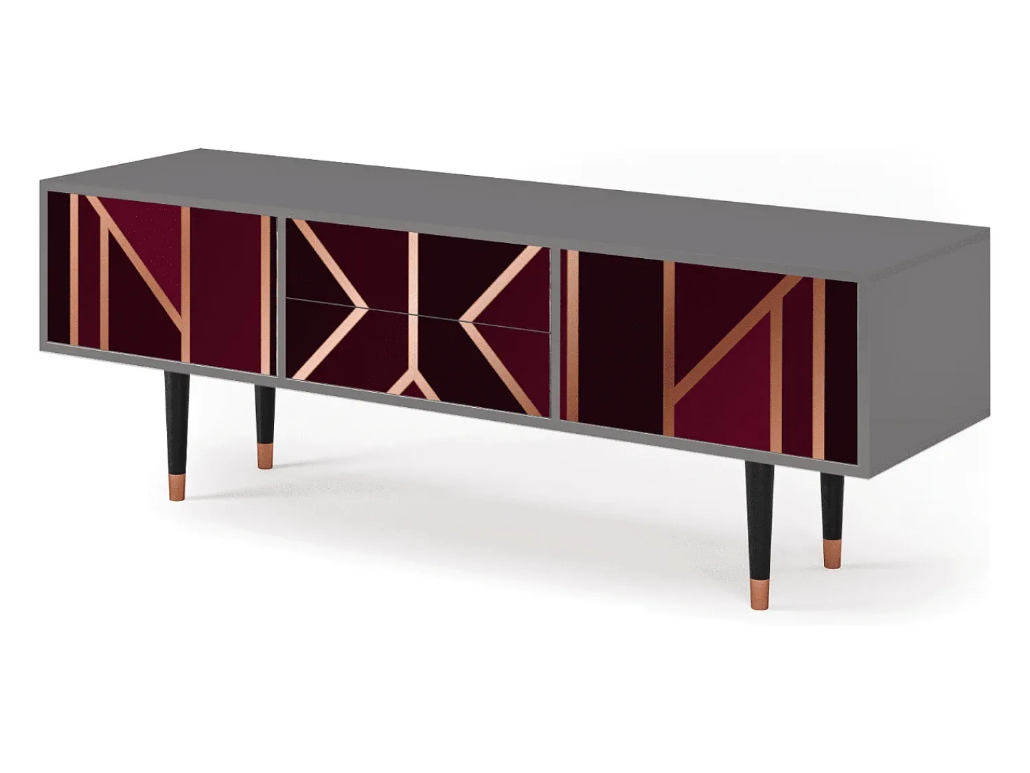 Mueble de TV - 170х59х48 cm - T4 - Burgundy Jewelery, Cinza^ Móvel De Tv