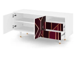 Móvel De Tv| Mueble de TV - 125х56х41 cm - T7 - Burgundy Jewelery, Branco Bege