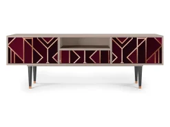 New Mueble de TV - 170х59х41 cm - T6 - Burgundy Jewelery, Latte Bege