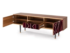 Mueble de TV - 170х59х41 cm - T6 - Burgundy Jewelery, Nogueira^ Móvel De Tv