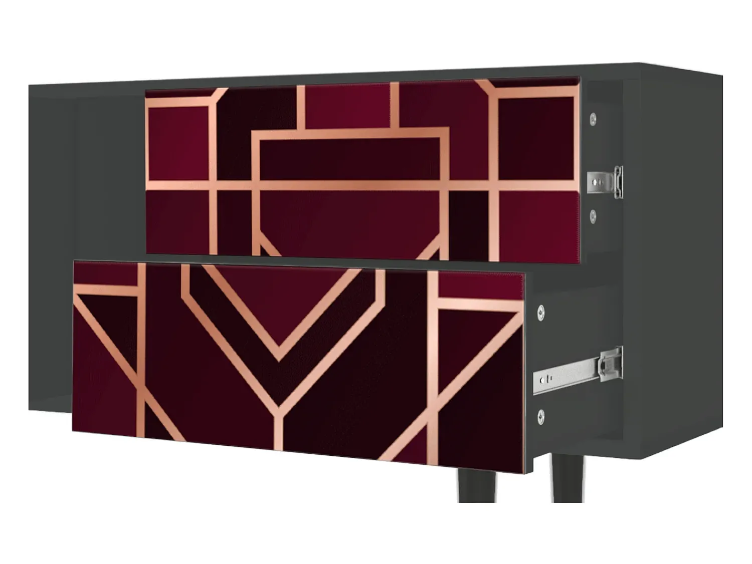Online Mueble de TV - 170х69х48 cm - T1 - Burgundy Jewelery, Antracite Cinza antracite