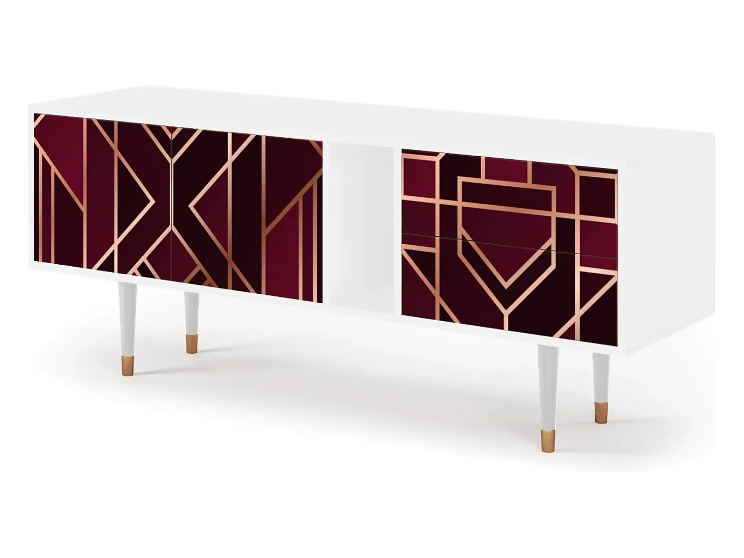 Móvel De Tv* Mueble de TV - 170х69х48 cm - T1 - Burgundy Jewelery, Branco Bege