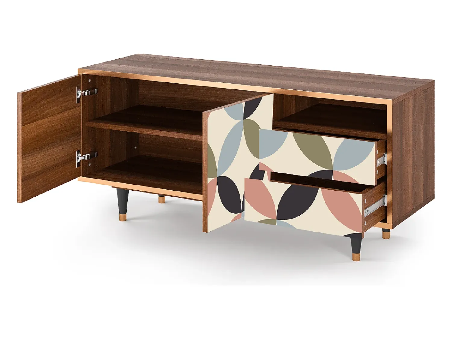 Móvel De Tv| Mueble de TV - 125х56х41 cm - T7 - Butterfly Effect, Nogueira Castanho