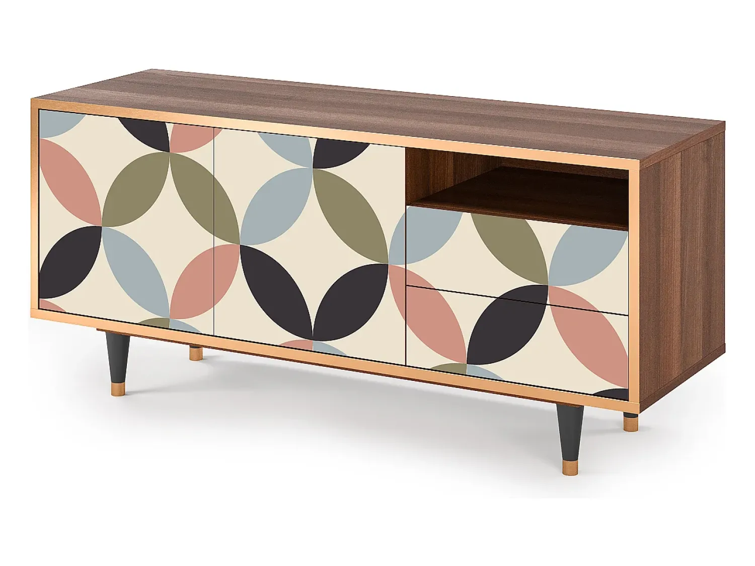 Móvel De Tv| Mueble de TV - 125х56х41 cm - T7 - Butterfly Effect, Nogueira Castanho