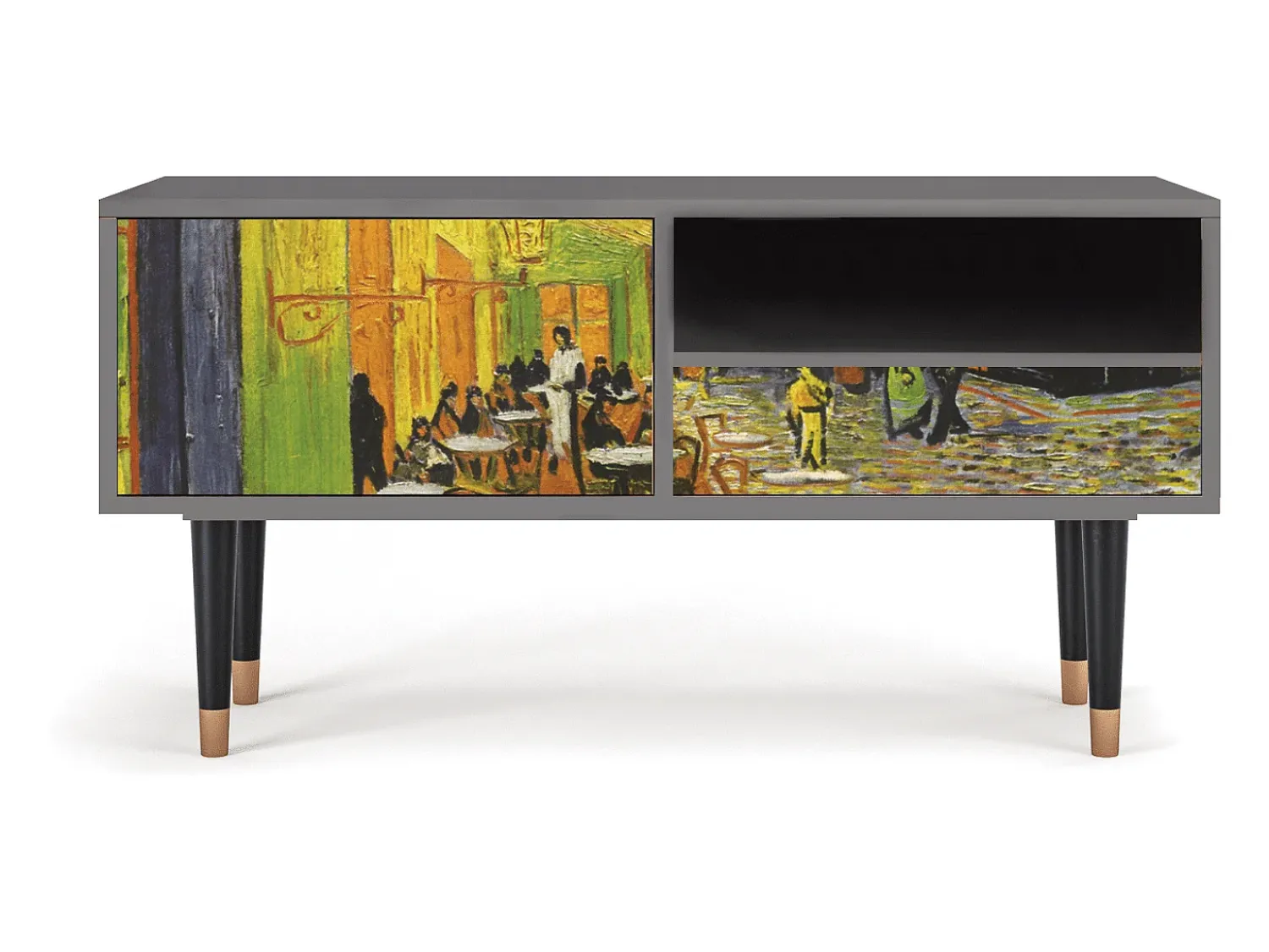 Móvel De Tv| Mueble de TV - 115х59х48 cm - T3 - Café Terrace at Night, Areia Bege