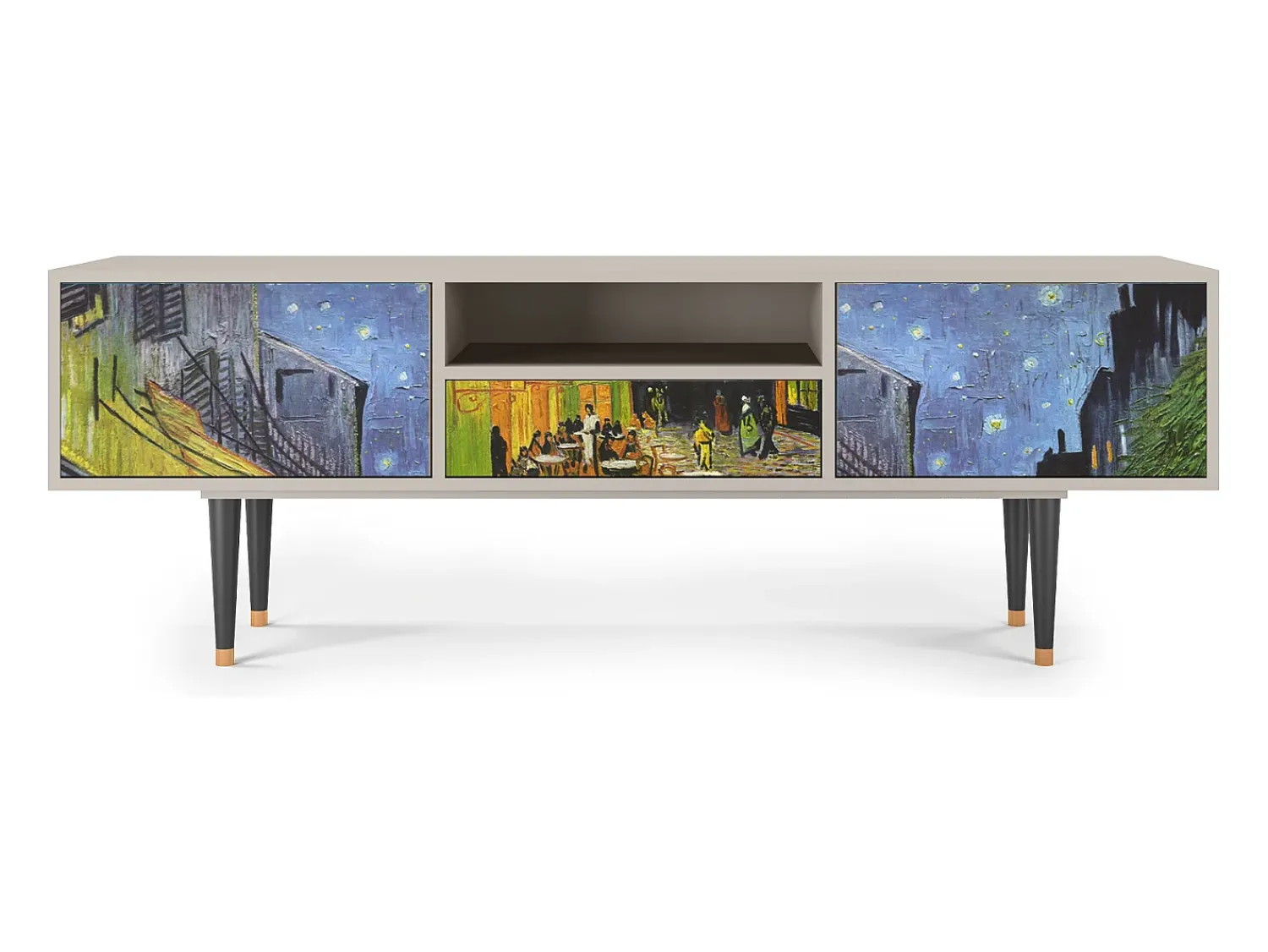 Online Mueble de TV - 170х59х41 cm - T6 - Café Terrace at Night, Areia Bege