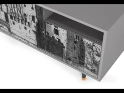 Móvel De Tv| Mueble de TV - 125х56х41 cm - T7 - Castle by Breugel, Cinza Cinzento