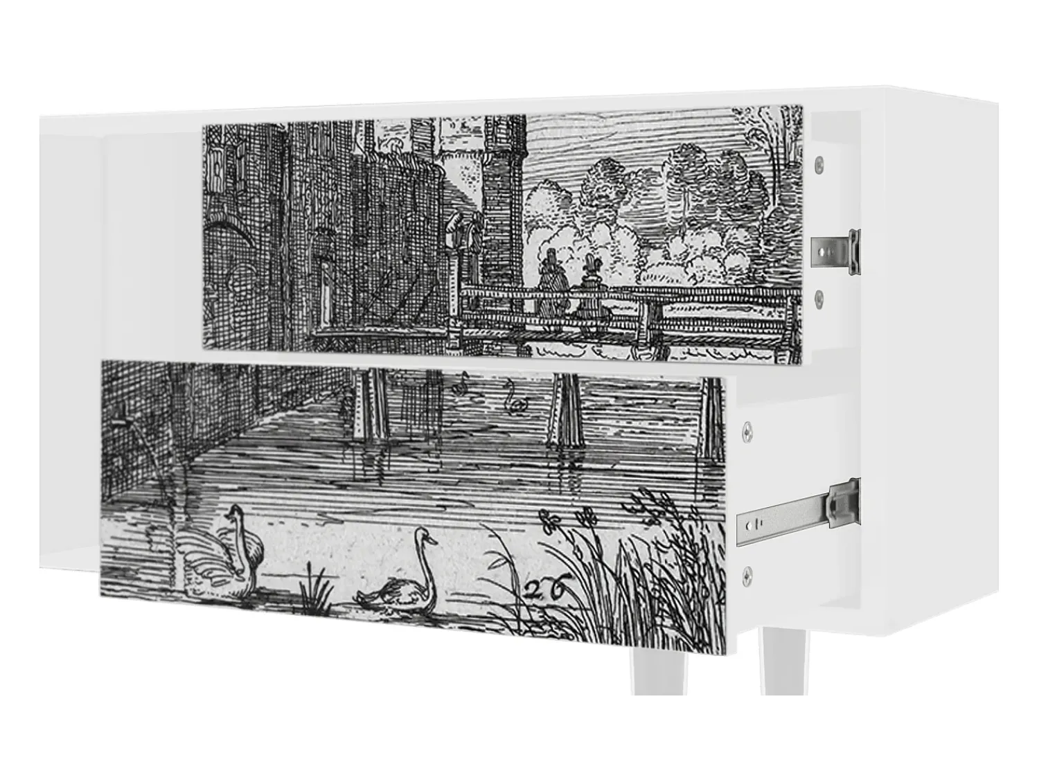 Móvel De Tv| Mueble de TV - 170х69х48 cm - T1 - Castle by Breugel, Branco Bege