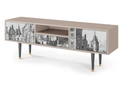 Móvel De Tv| Mueble de TV - 170х59х41 cm - T6 - Castle with Bridge, Areia Bege