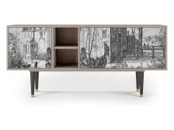 Móvel De Tv| Mueble de TV - 150х69х41 cm - T5 - Castle with Bridge, Latte Bege